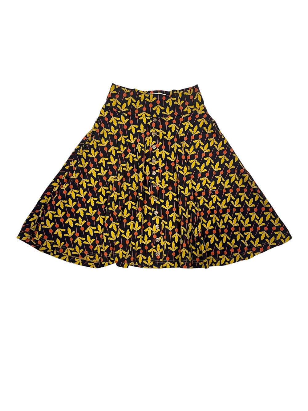 Effie’s Heart Modcloth Retro Mod Radish Turnip Print Swing Skirt Pockets